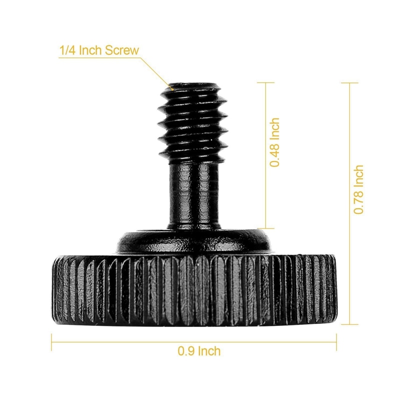 Daumen Schraube Kamera schnell Freisetzung 1/4 zoll Flügelschraube L Halterung Schraube montieren Adapter Unterseite 1/4 zoll-20 Innengewinde (Pack von 2)