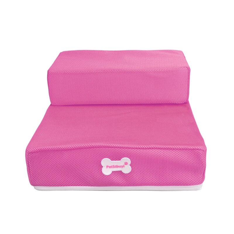 Dog Stairs Pet Stairs Removable Puppy Dogs Bed Stairs Dog House Anti-slip Small Pet 2 Steps Ladder for Puppy Cat Pet Supplies: Pink