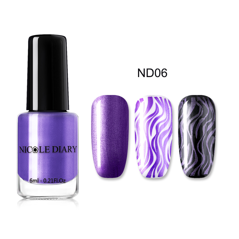 Nicole Dagboek 6 Ml Metallic Stempelen Nagellak Nail Kleur Print Nail Art Shimmer Diy Nail Art Varnish