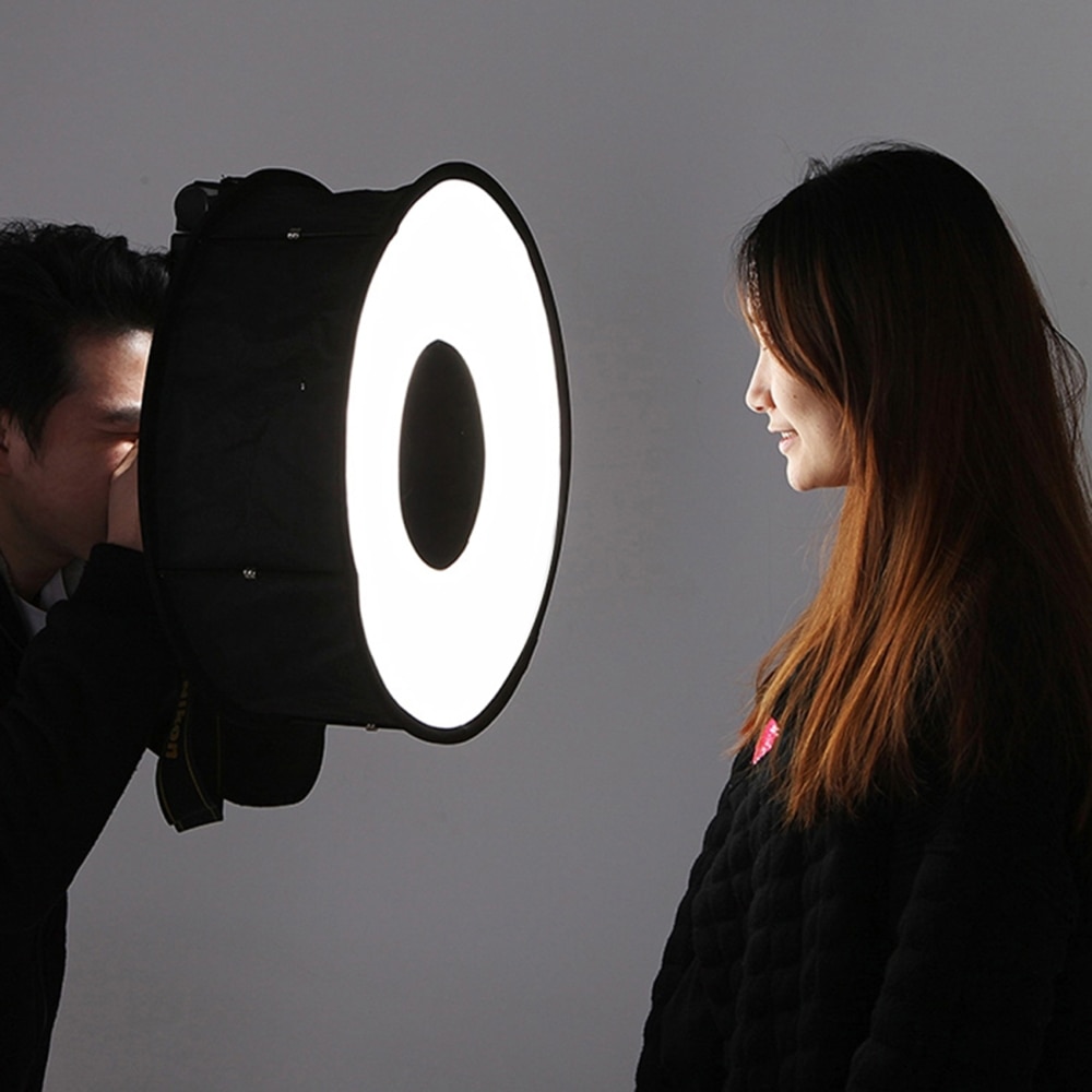 PULUZ 450mm Round Style Softbox Speedlight Flash Light Shoot Soft Box Foldable Soft Flash Light Diffuser for Photography