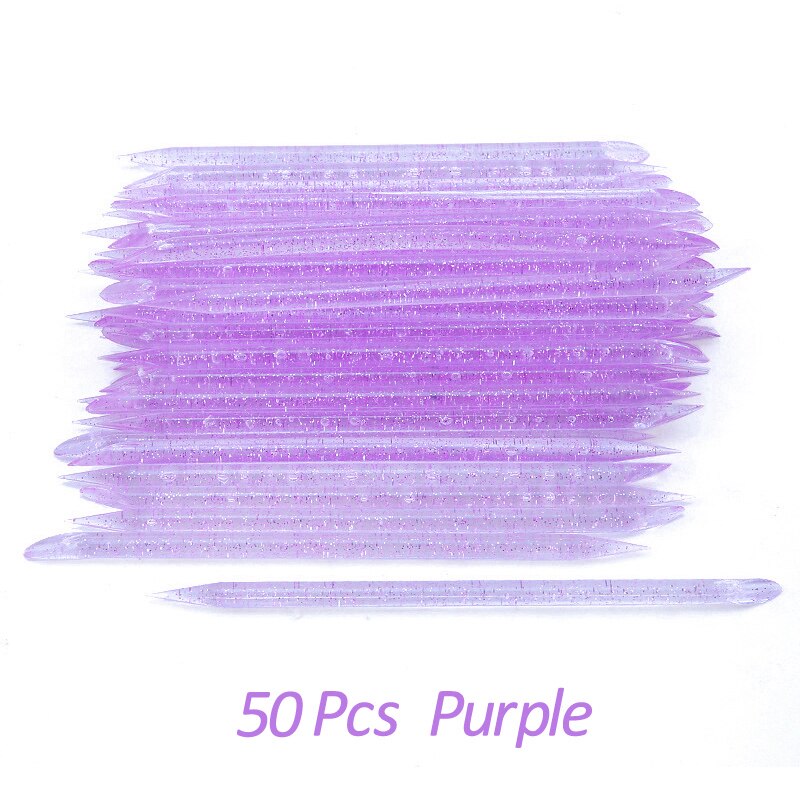 20/50/100 Pcs/Lot bâton d'ongle en cristal Double face cuticule poussoir outils de suppression réutilisable coloré bâton Nail Art soin manucure ensemble: Chocolat