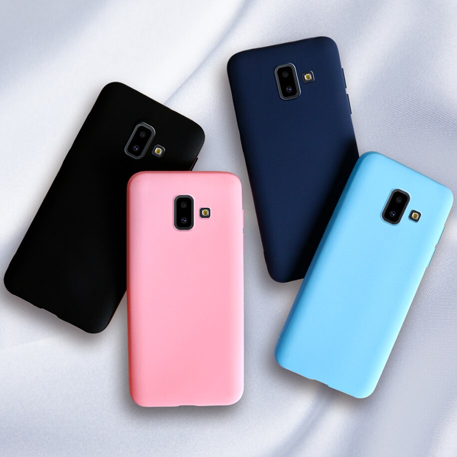 Etui na telefon do Samsung Galaxy J6 2018 okładka cukierki kolor dla Fundas Samsung J6 2018 J600F J6Plus J6 + J 6 Plus 2018 Case miękkie Capa