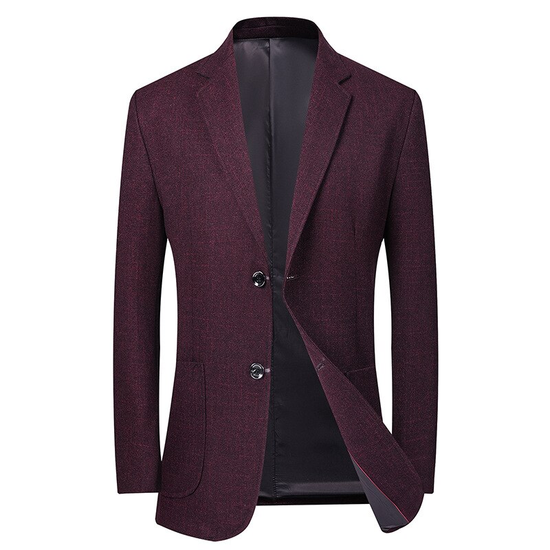 Bolubao herr kavaj märke brittisk stil bekväma tyger herr slim fit vild kostym bal galler kavaj hane: Vin, röd / L