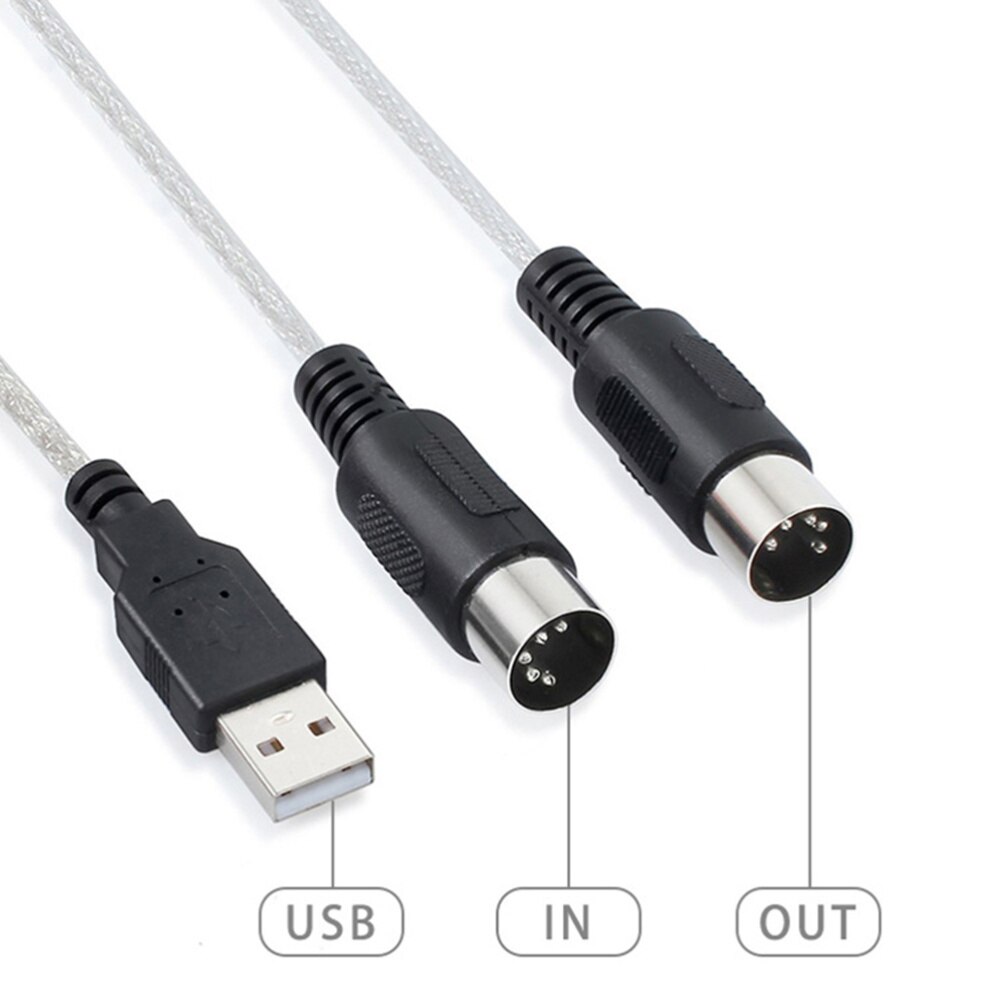 180X2Cm Midi-kabel Usb Midi Kabel Editing Cord Keyboard Connection Kabel Computer Link Naar Piano Elektronische drum Midi Keyboard