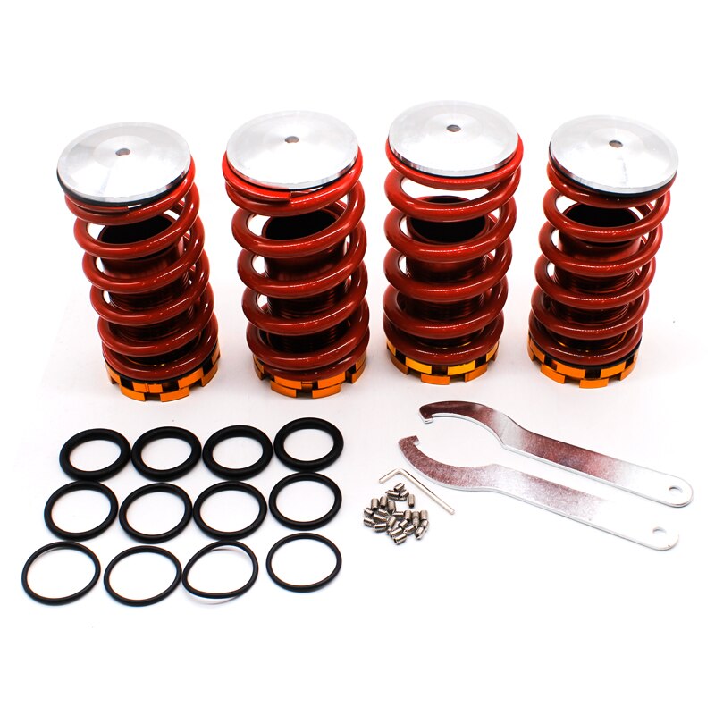 DEFT Aluminum Coilover Springs Kit For Honda Civic 88-00 Red Available Coilover Suspension Springs High Performance Adjustable