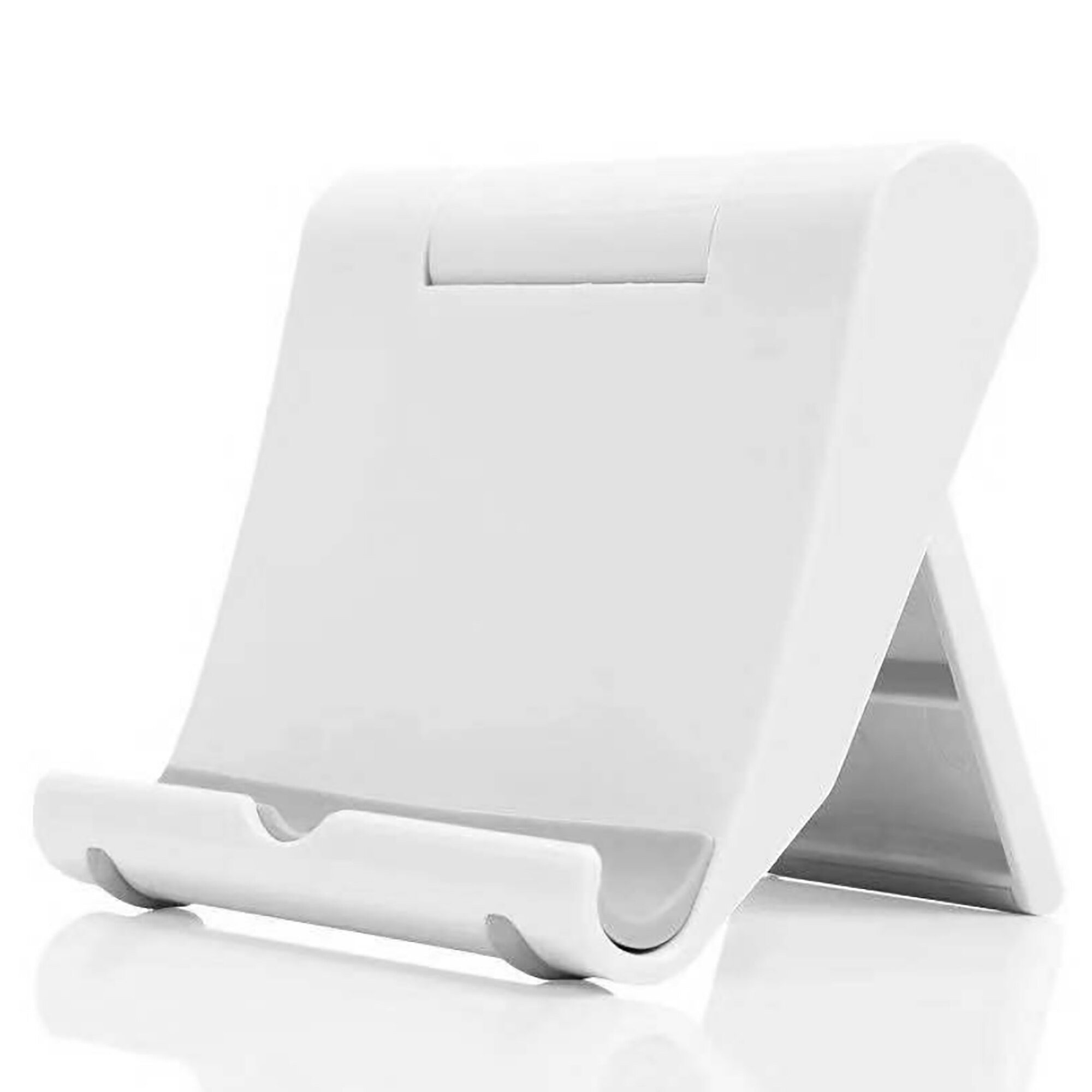 Bordstativ for iphone 12 smart skjermholder stativ plast justerbar sammenleggbar universal sklisikker skjermbordholder i alle størrelser: Hvit