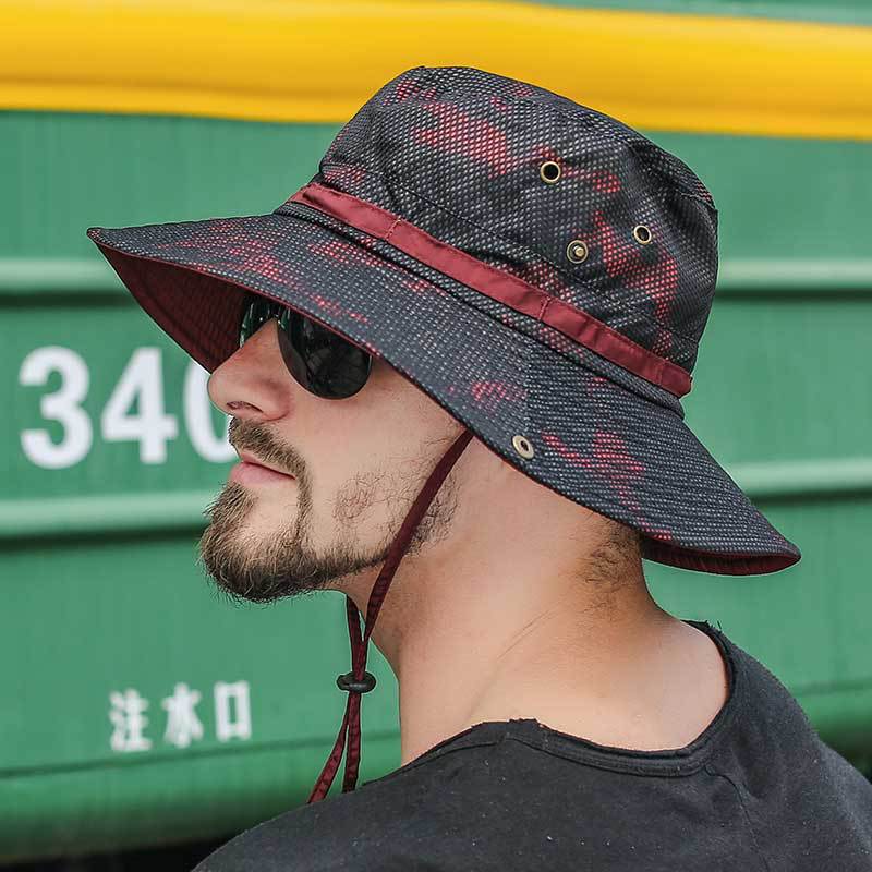 Summer Adjustable Fishing Hats for Men Sun Hat Uv Protection Fisherman Cap Outdoor Foldable Quick-Drying Tourism Unisex Wave Cap