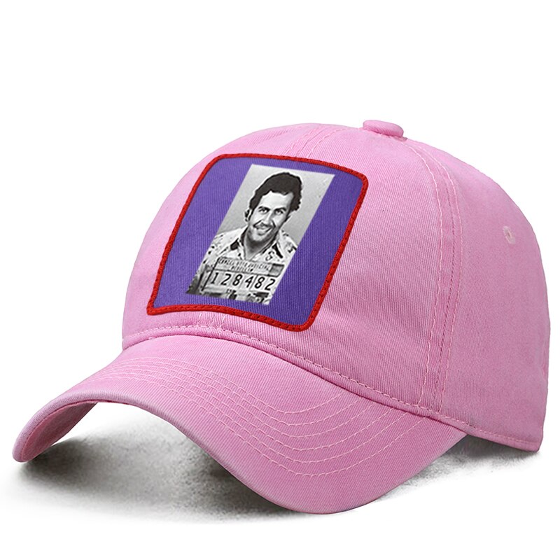 Gorra de béisbol de Pablo Emilio Escobar Gaviria para mujer, gorro de béisbol estilo Harajuku, Hip Hop, padre, camionero sólido, Snapback, Boinas de cola de caballo: Pink 6