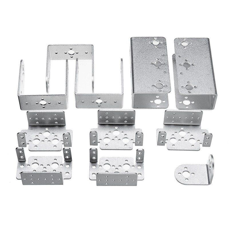 Aluminium 6Dof Arm Mechanical Robotic Arm Clamp Claw Mount Kit W/Servos Servo Horn For for Arduino-Silver