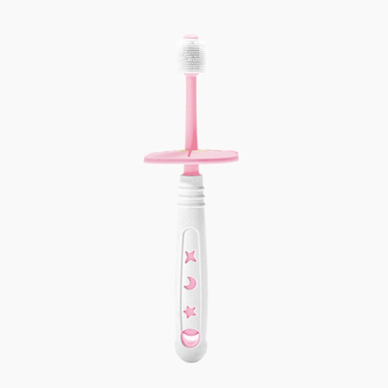 Spazzolino da denti per bambini bitable Silicone a 360 gradi pulizia per bambini spazzolino da denti Nano denti per bambini strumento per la cura orale setola morbida per 1-6 anni: Pink  1