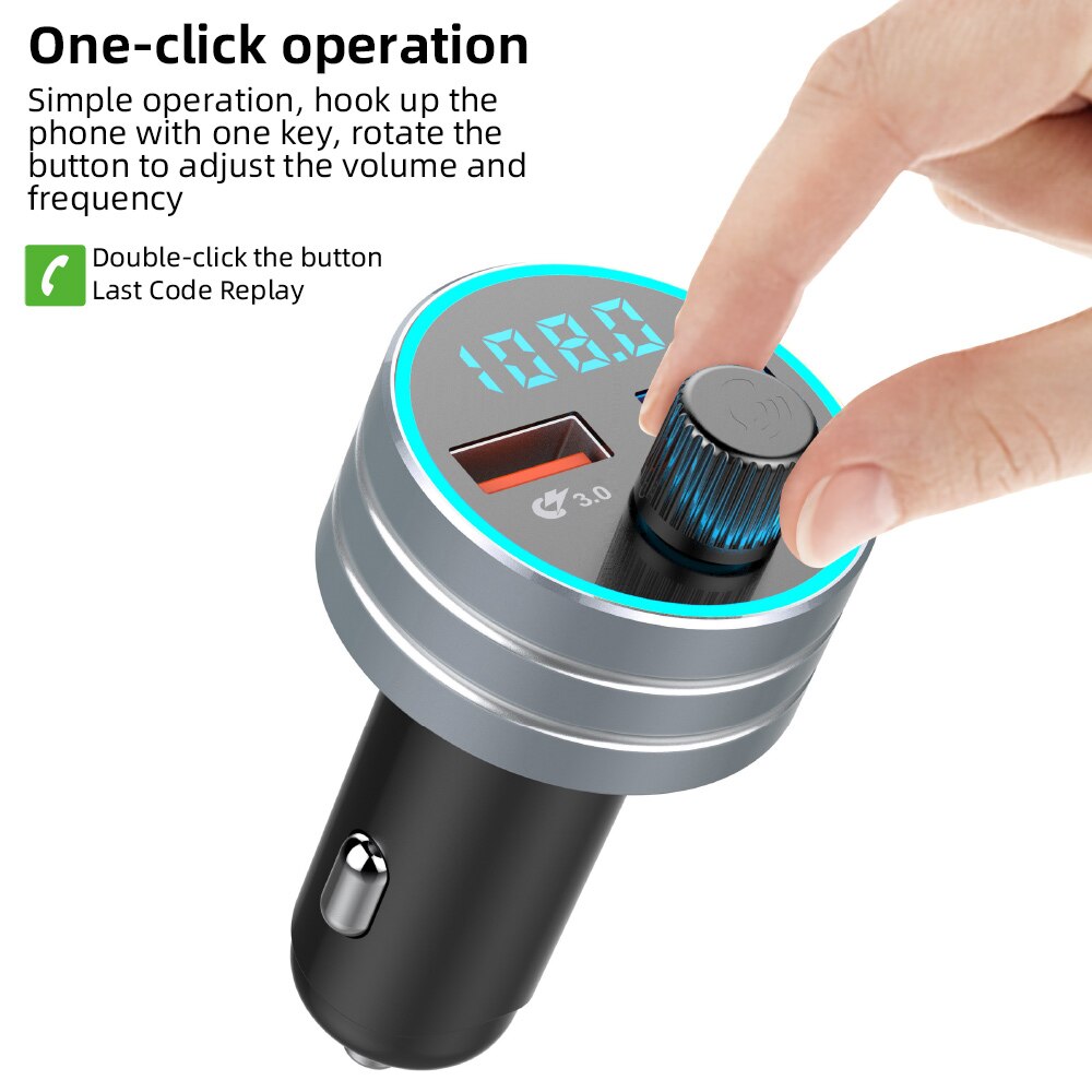 Allume-cigare de voiture transmetteur FM sans fil, Bluetooth 5.0, affichage, double Port USB, adaptateur universel de Charge de téléphone QC
