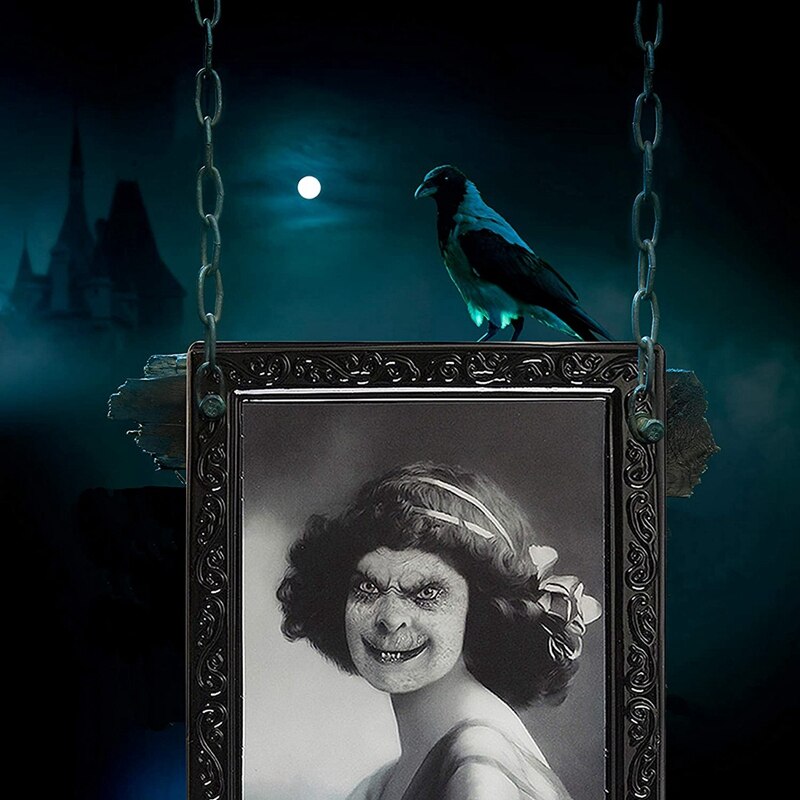 3 Pack Halloween 3D Lenticular Magic Hologram Wobble Pictures - Wall Portrait with Horror Scary Efficient As Decoration