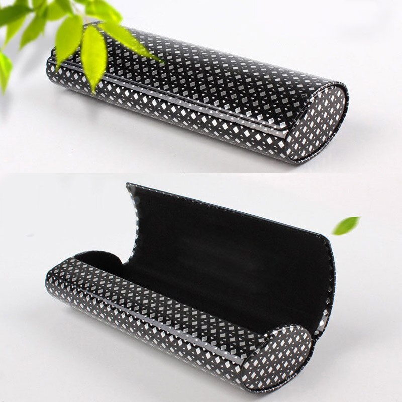 Capa dura protetor de óculos 1 pçs portátil pacote de óculos viagem acessórios óculos de sol caixa de armazenamento de couro do plutônio caixas de eyewear: Black