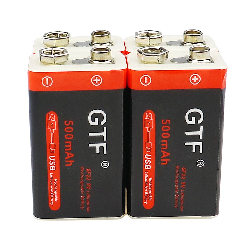 9V 500mAh li-ion Rechargeable battery Micro USB Batteries 9 v lithium for Multimeter Microphone Toy Remote Control KTV use