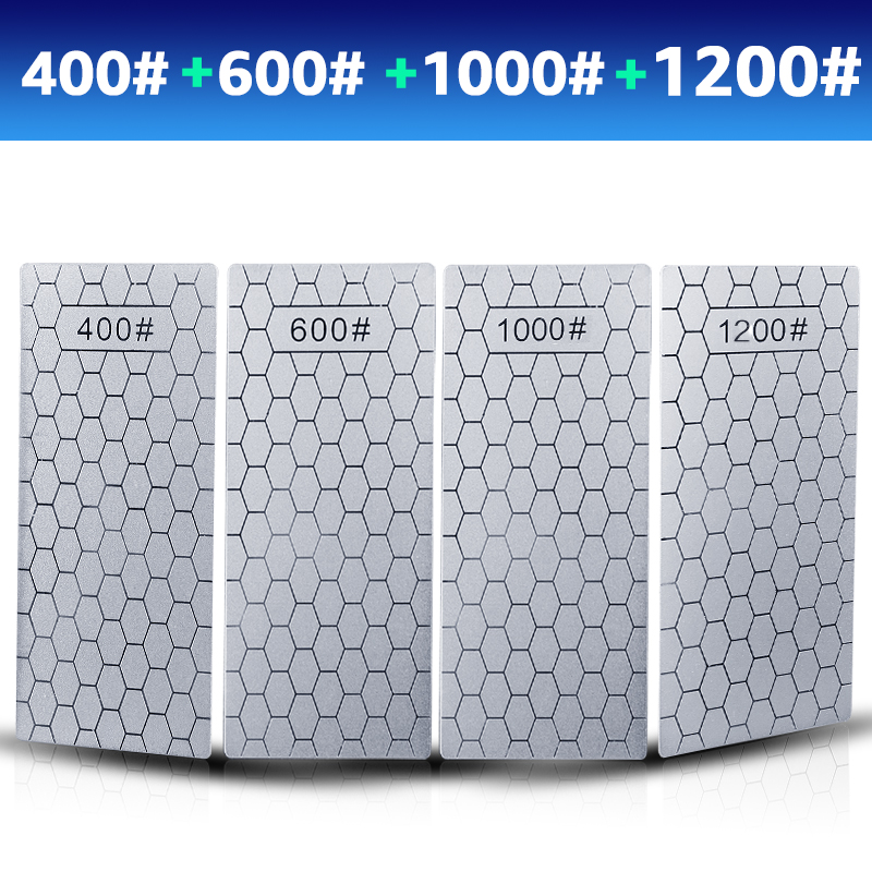 Diamantmessen Slijpsteen 400 # 1000 # 600 # Slijpsteen Messenslijper Ultradunne Whetstone-set met honingraatoppervlak: Roze