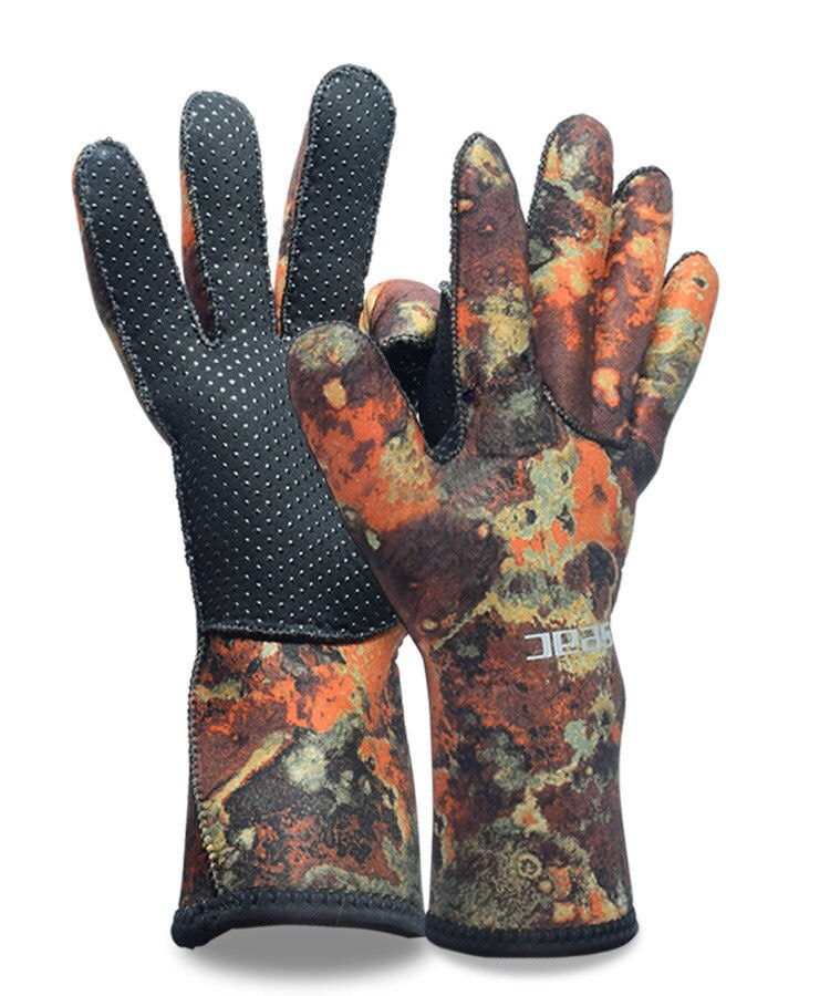 Traje de buceo de neopreno de 3mm para hombre y mujer, guantes de camuflaje a prueba de deslizamiento: O005 / XL