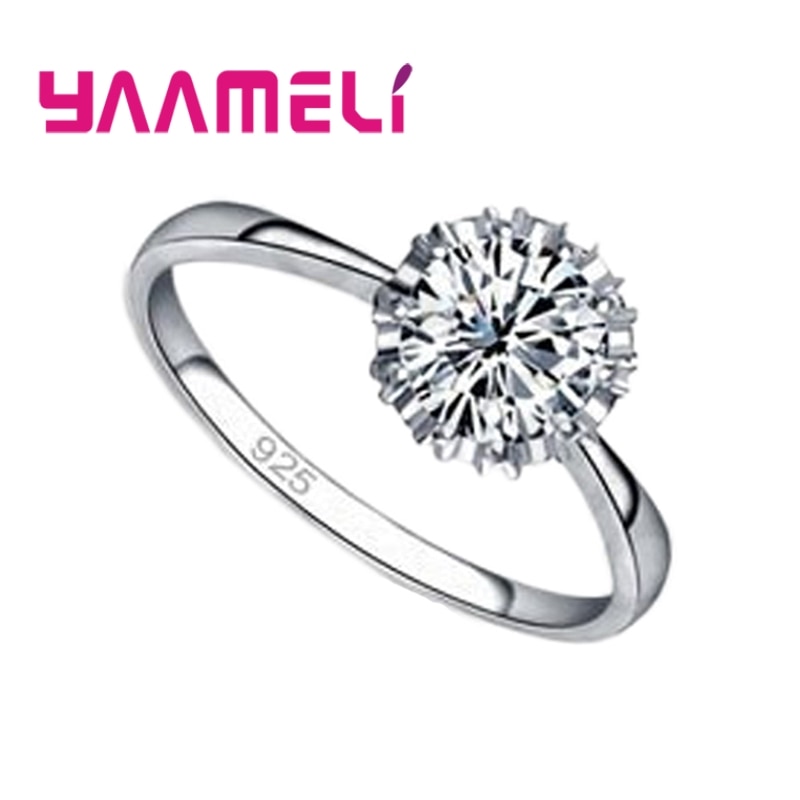 AAA kubisch Zirkon 925 Sterling Silber Ringe Für Frauen Hochzeit Engagement Schmuck Versprechen Ring Zubehör Ringen