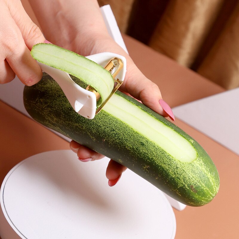 Pelador de frutas y verduras de acero inoxidable, utensilio pelador de cocina afilado