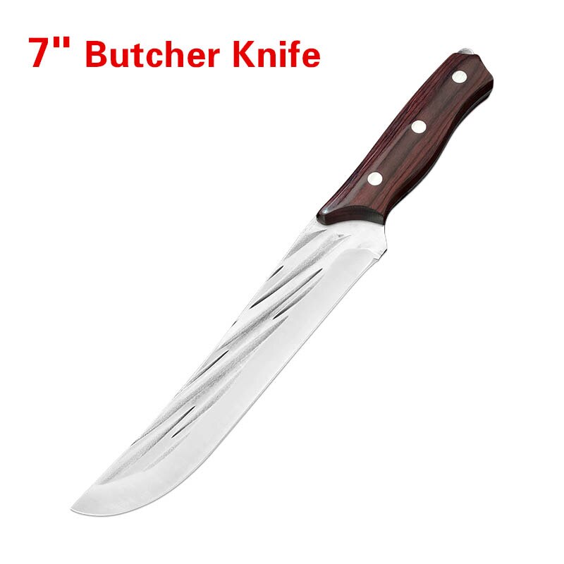 Handmade Forged Stainless Steel Kitchen Knife Boning Knife Cleaver Wood Handle Butcher Knife Fruit Vegetables Cutting Tool: D