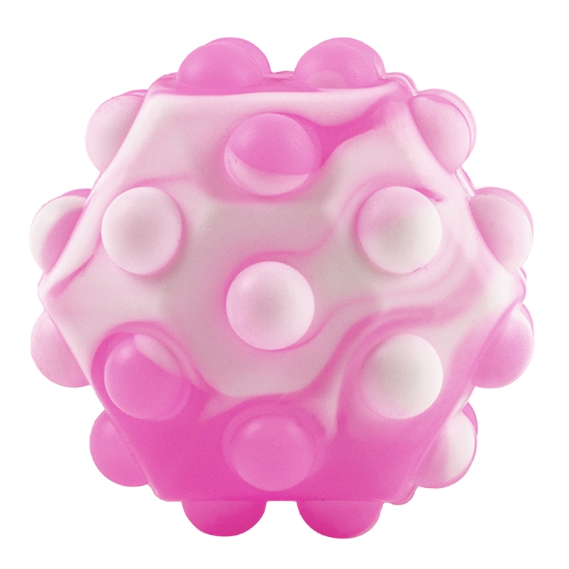 Pop Ball Fidget Toy 3D Fidget Ball Push Bubble Help People Relieve Stress Interactive Sensory Toy Non-toxic Harmless: White powder