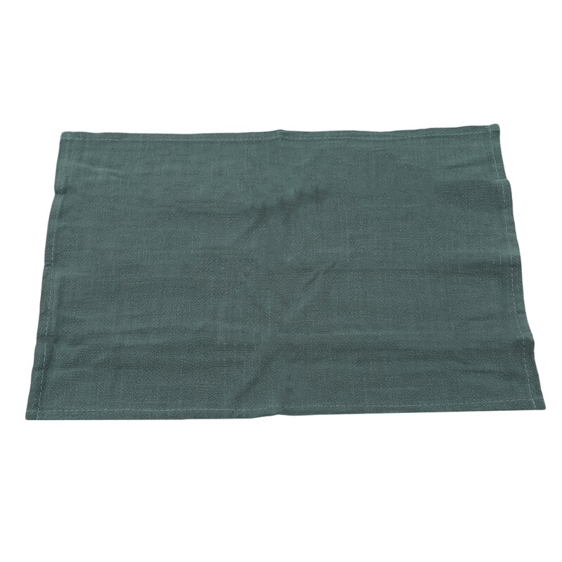 Plain Cotton Linen Napkins Tea Towels Eco-Friendly Water Absorption Home Kitchen Cloth Scouring Pad: Dark green