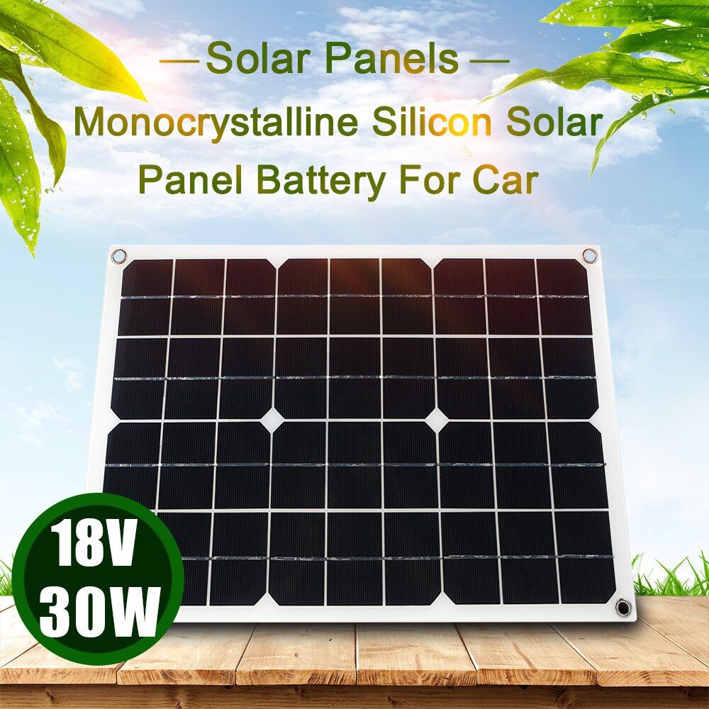 30w 18v bil solcelle oplader panel system batteri dobbelt udgangseffekt energi med usb interface silicium høj konverteringsrate
