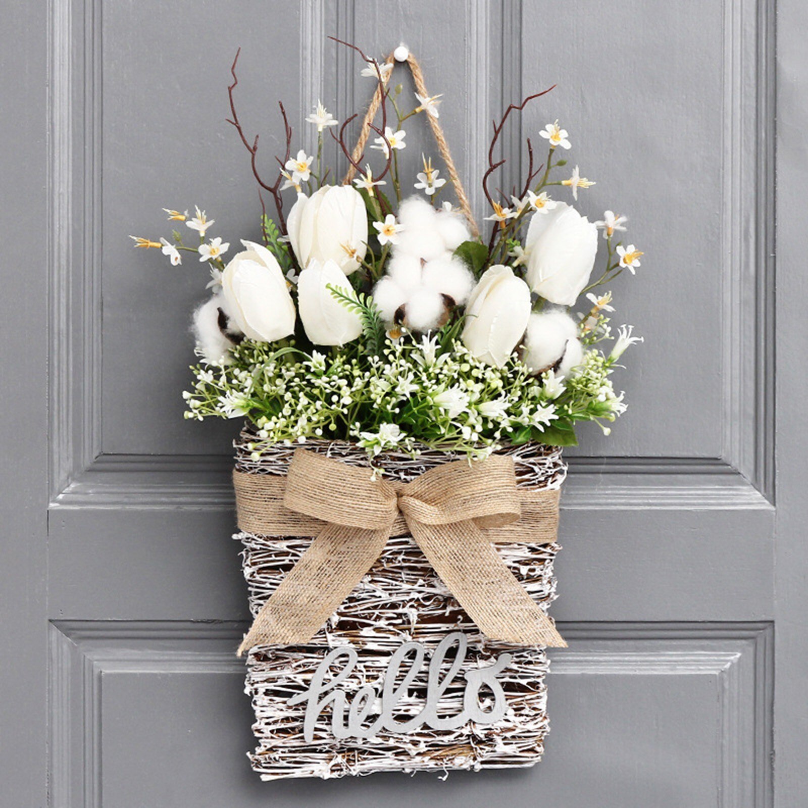 Spring Simulated Flower Wreath Decoration Wall Hanging Garlands Photography Props Wedding Wreath Front Door Garland Home Decor