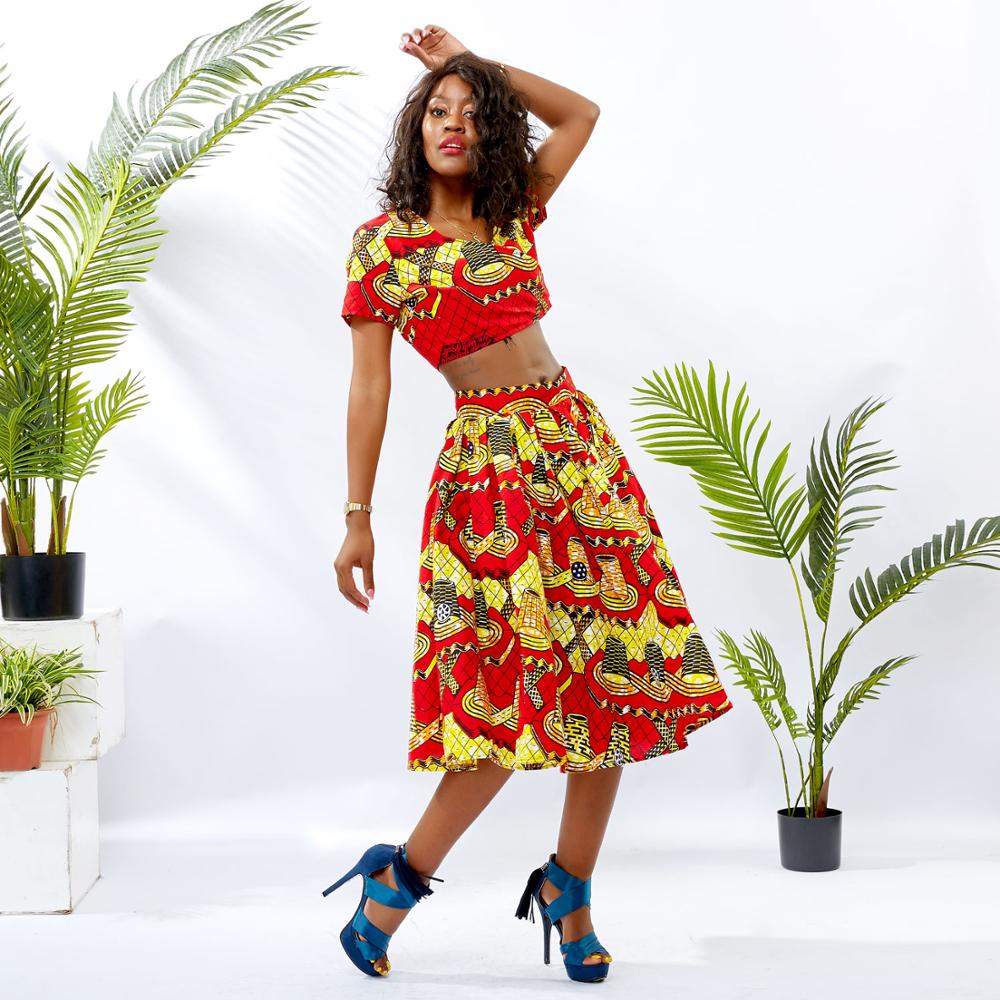 Nova moda africano roupas para mulheres topo e saia definir roupas casuais africano moda feminina saia roupas tradicionais africanas