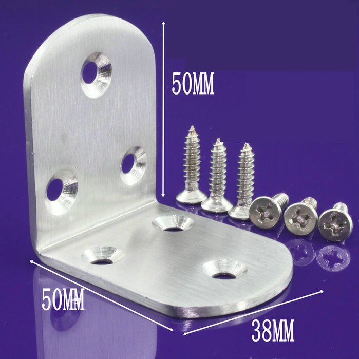 10pcs Corner Brackets L-shaped Angle Stainless Steel Bracket Thickness Furniture Repair Corner Code Perforated Shaft Bracket: A