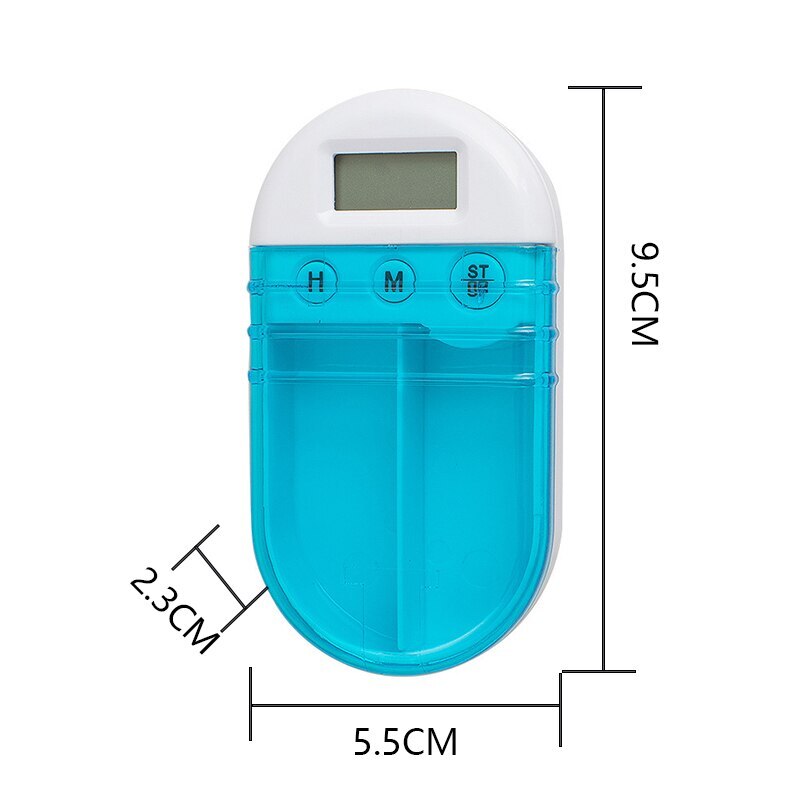 Lcd digitala 2 nät elektriska medicin piller fall låda tablett fall behållare arrangör dispenser med alarm timer påminnelse