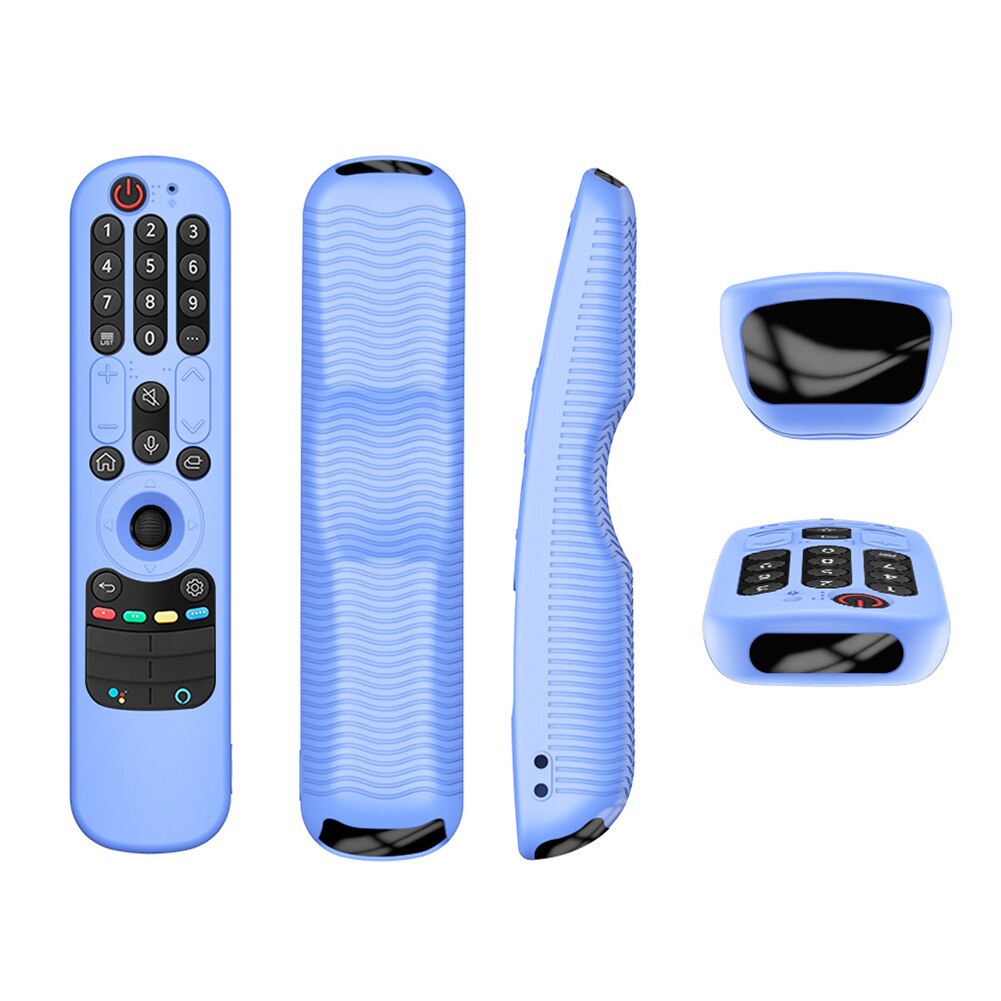 Siliconen Beschermende Afstandsbediening Covers Voor Lg Smart Tv AN-MR21 AN-MR21GC Voor Lg Oled Tv Magic Remote Een MR21GA Remote case: Luminous Blue