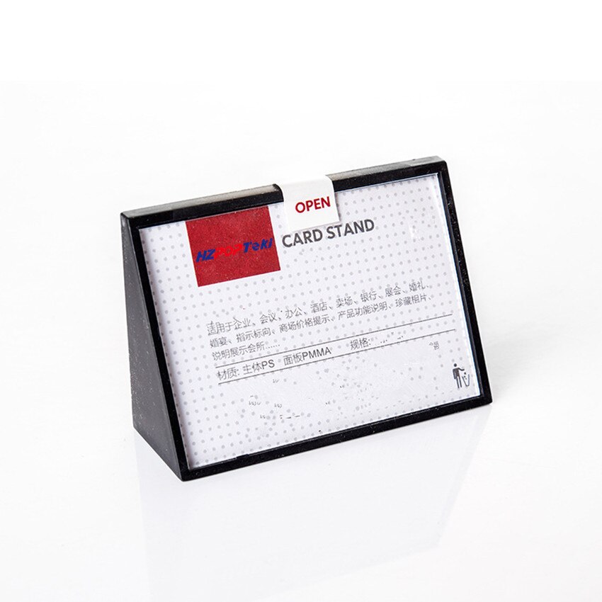 Acrylic Label Card Sign Display Stand Holder for Commodity Price Name Signage Triangle Plastic Injection Moulding 2pcs: black / Card 10.5 x 7.4cm