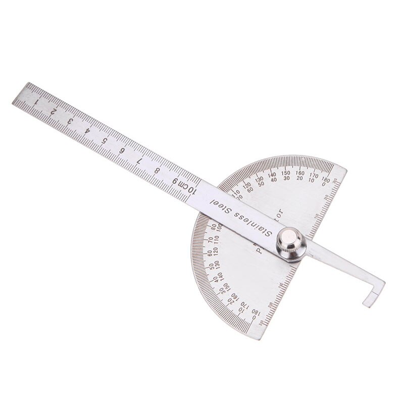 Stainless Steel Round Head 180 degree Protractor Angle Finder Rotary Measuring Ruler Machinist Tool Craftsman Digital Ruler