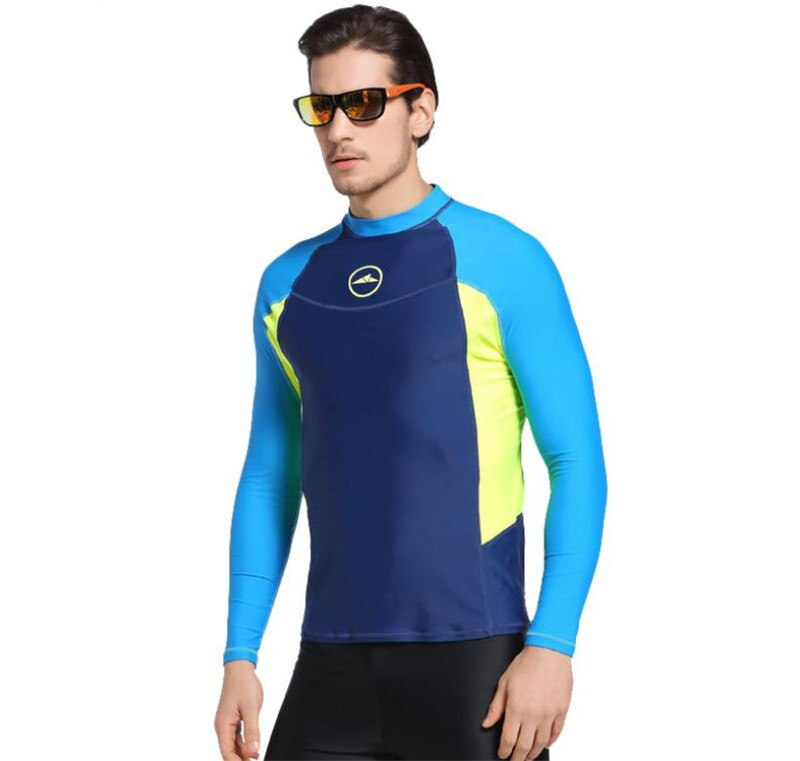 SBART Men Long Sleeve Anti UV Rashguard Surfing Diving Swim Shirt Snorkeling Tops Jellyfish Swim Clothing Bathing Beach Shirts