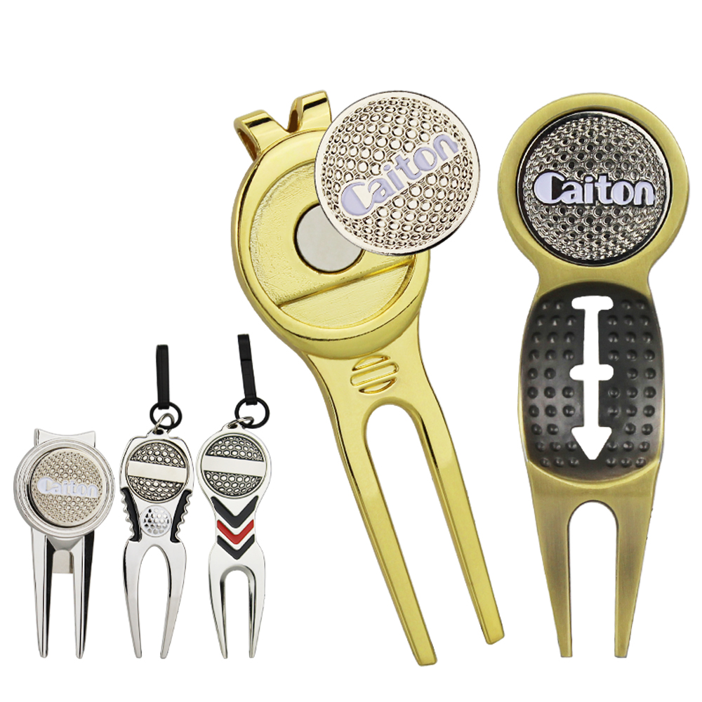 1 stk golf reparation værktøj golf divot reparation værktøj magnet med golf markør nøglering liner clips forsendelse