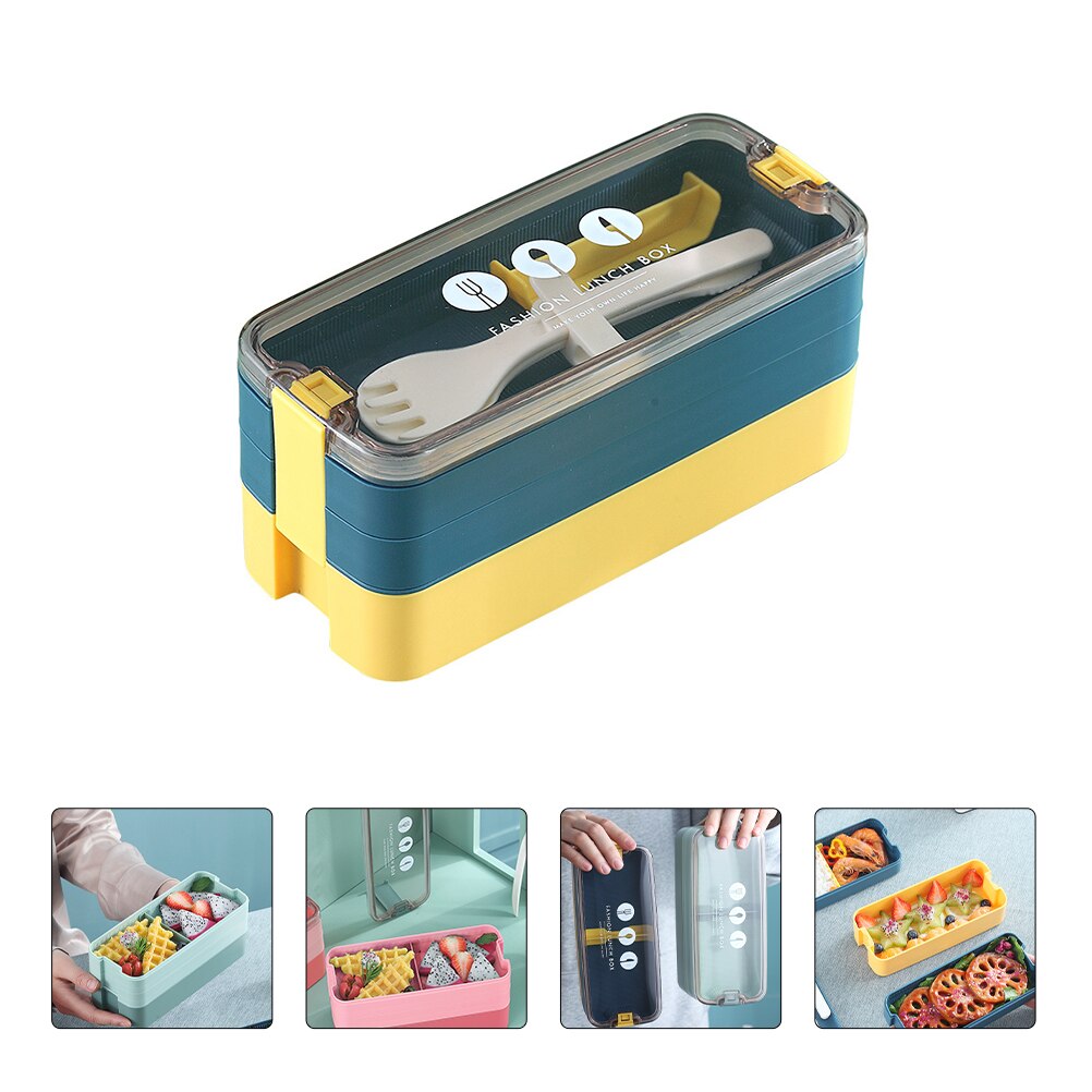 1 Set Magnetron Eenvoudige Voedsel Container Lunchbox Voedsel Box Bento Box Servies Voedsel Opslag Container Voor School Home Office