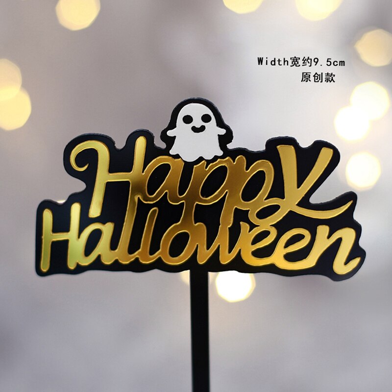 Akryyli onnellinen halloween savi lepakko haamu kurpitsa kakku päällystys temppu tai herkku juhlatarvikkeet jälkiruoan koristelu: 1pc v -jr005d