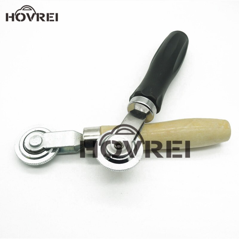 Draagbare Metalen Verdichting Roller met Rubber houten Handvat Autoband Reparatie Tools Auto Wiel rolling Tyre Repair Tools