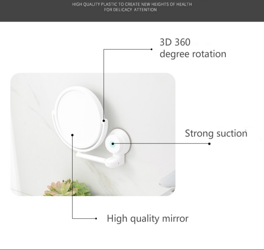 Moderne Boor-Gratis Badkamer Spiegel 2 Side Make Vanity Scheren Spiegels Muur Zuig Vouwen Arm Verlengen Ronde Bad Accessoires