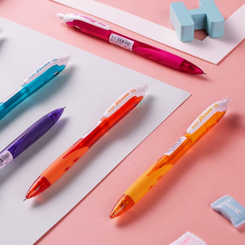 Pilot HRG-10R Farbe Stift Stange Mechanische Bleistifte einstellen Schwarz Schreiben Farbe 0,5mm HB SchöNe Grundschule Briefpapier mit Radiergummi