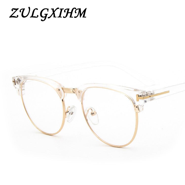 Monture de lunettes en métal demi-cerclée pour hommes, lunettes optiques cool, monture de lunettes de vue pour hommes
