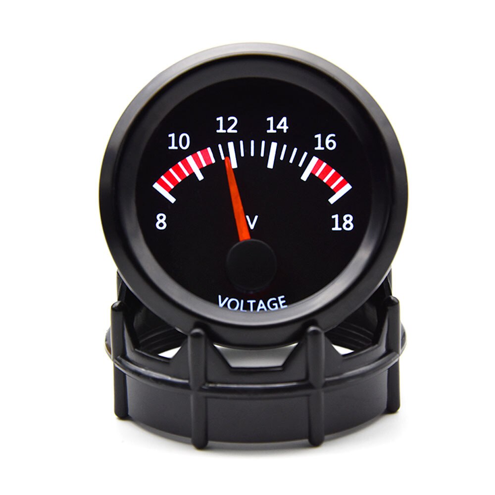 2&quot; 52mm Gauge VOLTS Car Gauge 12V Auto Instrument Voltage Meters Gauge 8~18V Car Volt Meter Pointer Car Gauge Black Gauge Cup