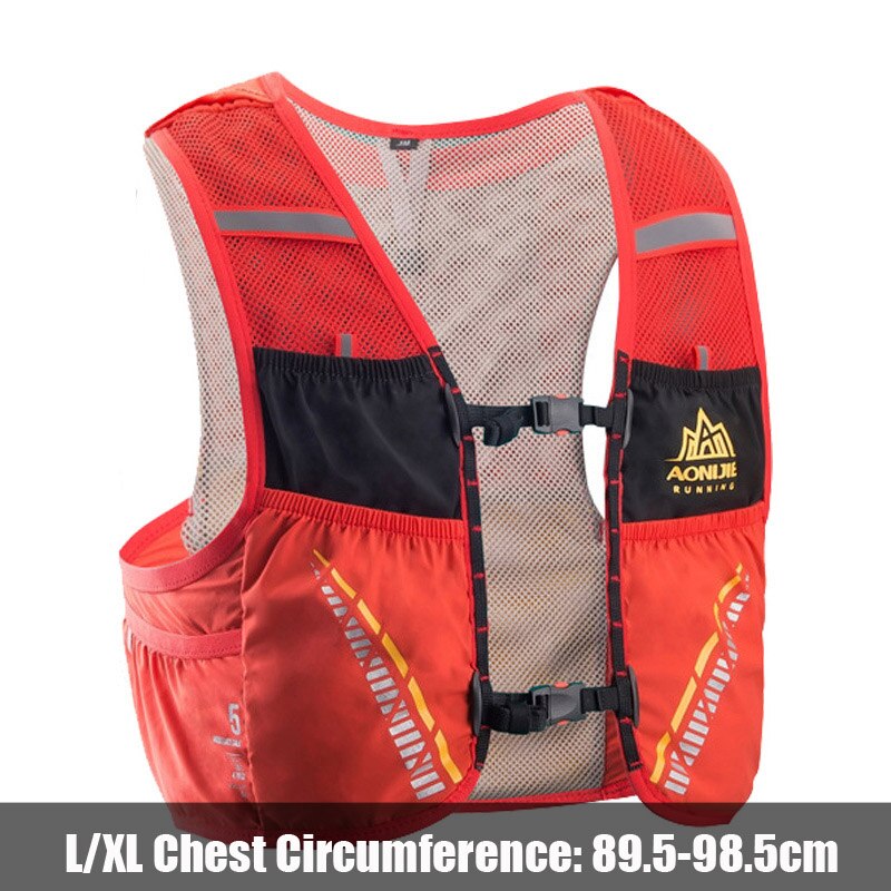 AONIJIE-mochila ligera C933 SD28 para correr, chaleco de hidratación para senderismo, carreras, Maratón, botellas opcionales, 5L: Orange LXL Pack