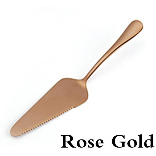 1pc tårtskyffel i rostfritt stål guld svart blå tårtspatel smörkniv pizza ost bakverk server tårtavdelare festverktyg: Rosa guld