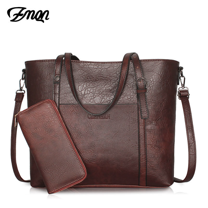 ZMQN Handtaschen frauen Leder Vintage Weibliche Tote Umhängetaschen Für Frauen Große Kapazität Geldbörsen und Handtasche Bolsas Femininas C664