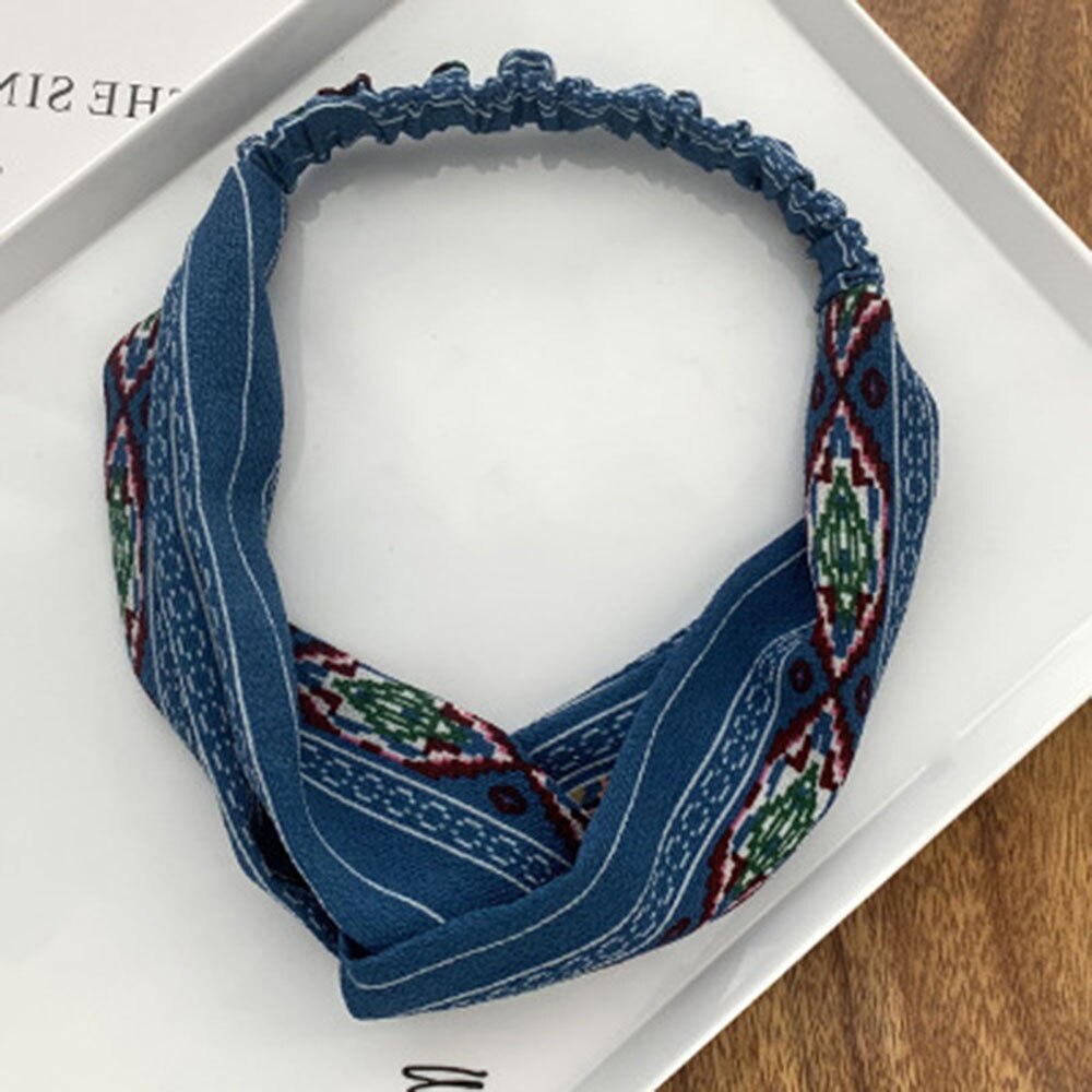 Headband Cross Knotted Bow Chiffon Floral Hair Band Korea Headdress Women Hair Accessories Girls Hairband: 19