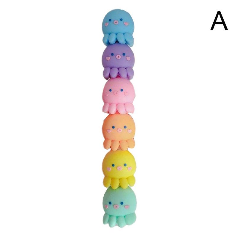 Surligneur de poulpe Kawaii, ensemble de stylos à surligneur Kawaii, pour peinture, Note, papeterie scolaire: A