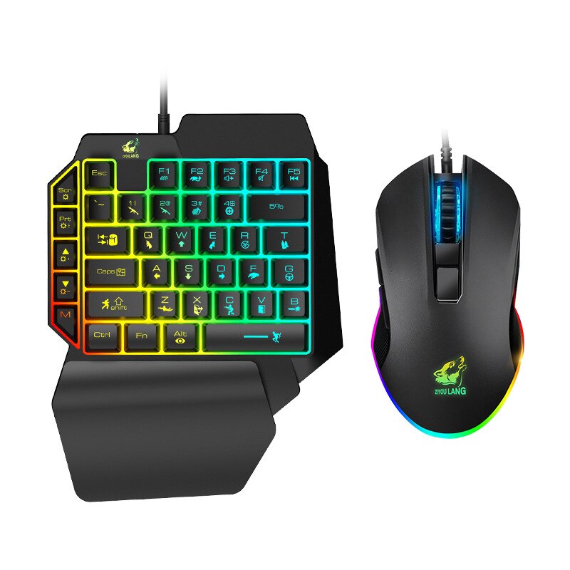Mini clavier de jeu Portable à une main, USB, rétroéclairé rvb, souris, pour PC, PS4, Xbox, Switch, Gamer