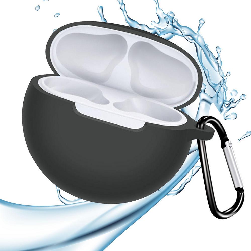 Soft Silicone Protective Case For Oppo Enco Free2 Wireless Earphone Cover Charging Box With Hook Washable Anti Dust Sleeve: black