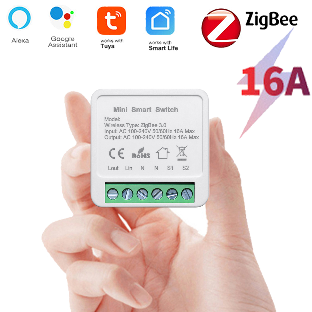 Tuya Smart ZigBee Switch Module Home Automation DIY Breaker Supports 2 Way Control, Work with Alexa Google Home